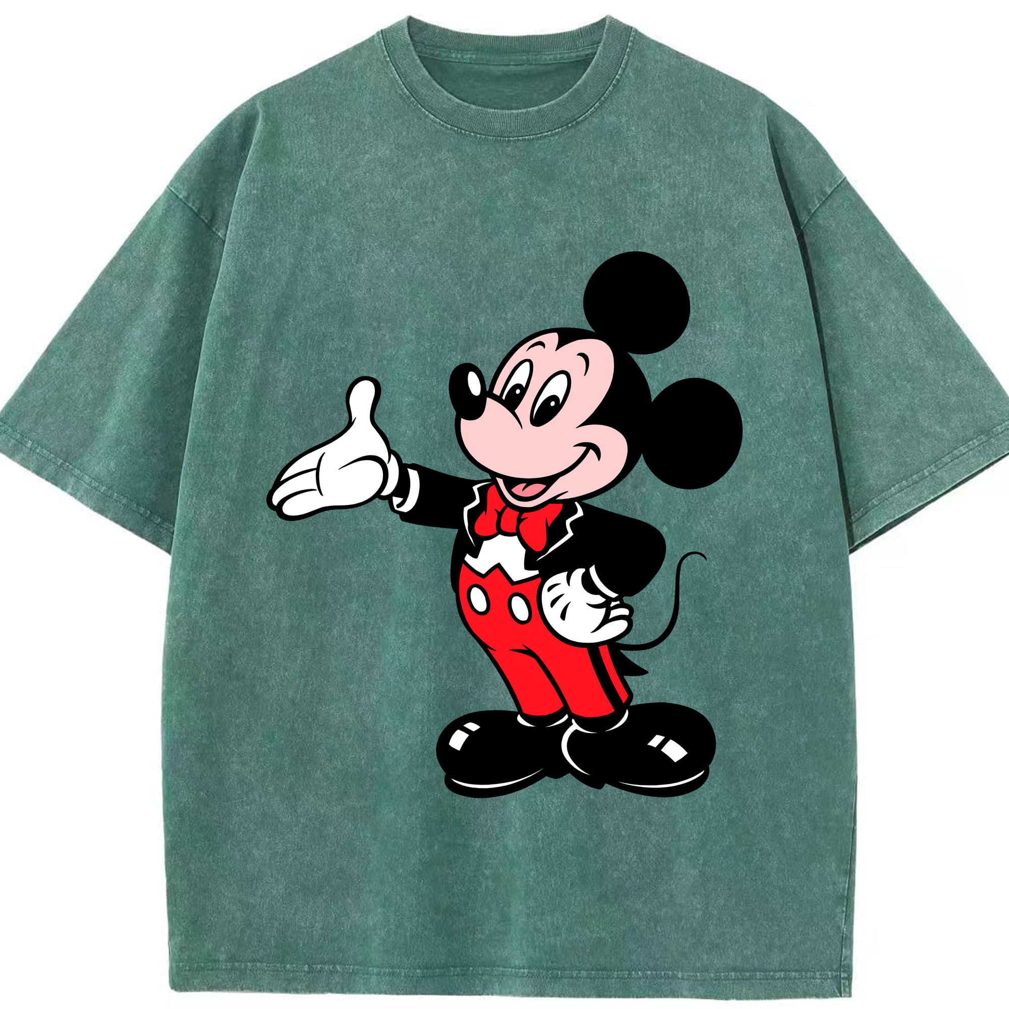 （画像用） ミッキーマウス Mickey Mouse 綿100% ヴィンテージ風 半袖Tシャツ（フロントプリント）